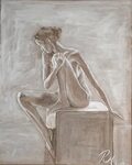 Weiß - Akt, Frau, Frau nackt akt, Malerei von Petra Mayer be